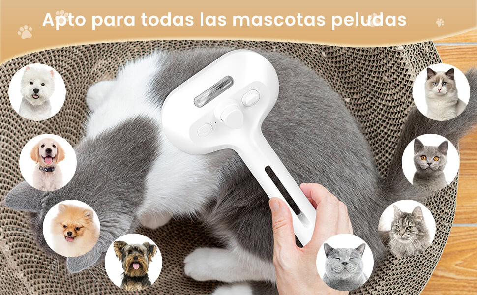 Usando el cepillo para mascotas